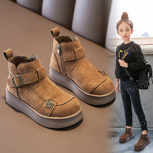 女童勃肯靴2025新款秋冬季大童冬鞋小女孩二棉鞋洋气短靴儿童靴子