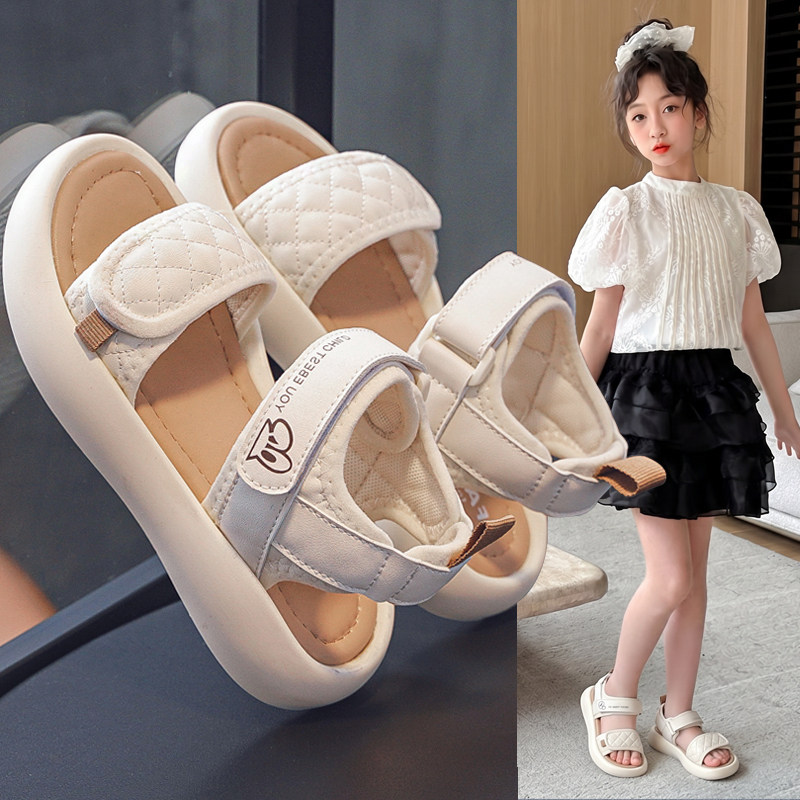 夏季凉鞋休闲女童洋气软底小学生图片