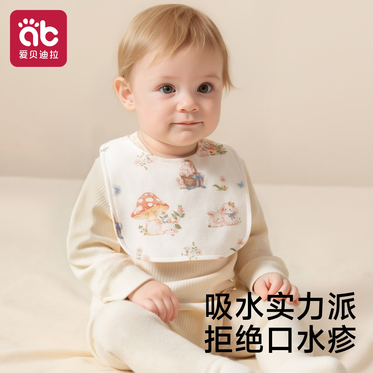 婴儿口水巾纯棉a类防水速干围嘴