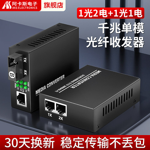 阿卡斯1光2电+1光1电光纤收发器