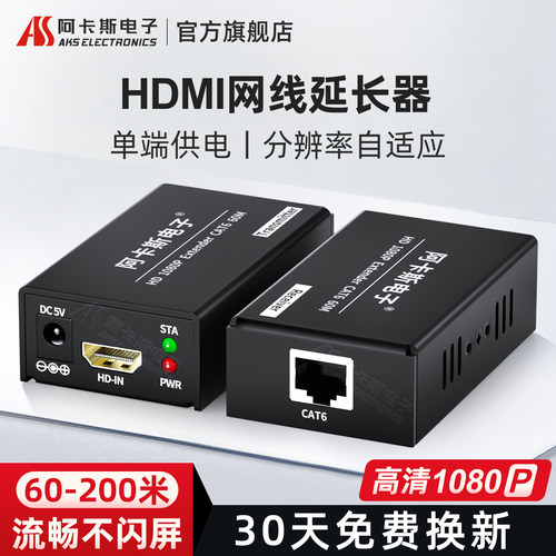 高清HDMI网线延长器网络转RJ45信号放大增强器传输器60米120米200米KVM音视频1080P可过交换机4K无损 - 封面