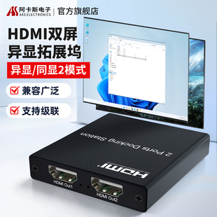 阿卡斯HDMI四屏异显扩展坞1080P高清支持级联可接6画面同显/异显双模式