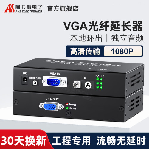 VGA光端机高清工业级1080p光纤转换器光纤转VGA延长收发器音视频光端机 - 封面