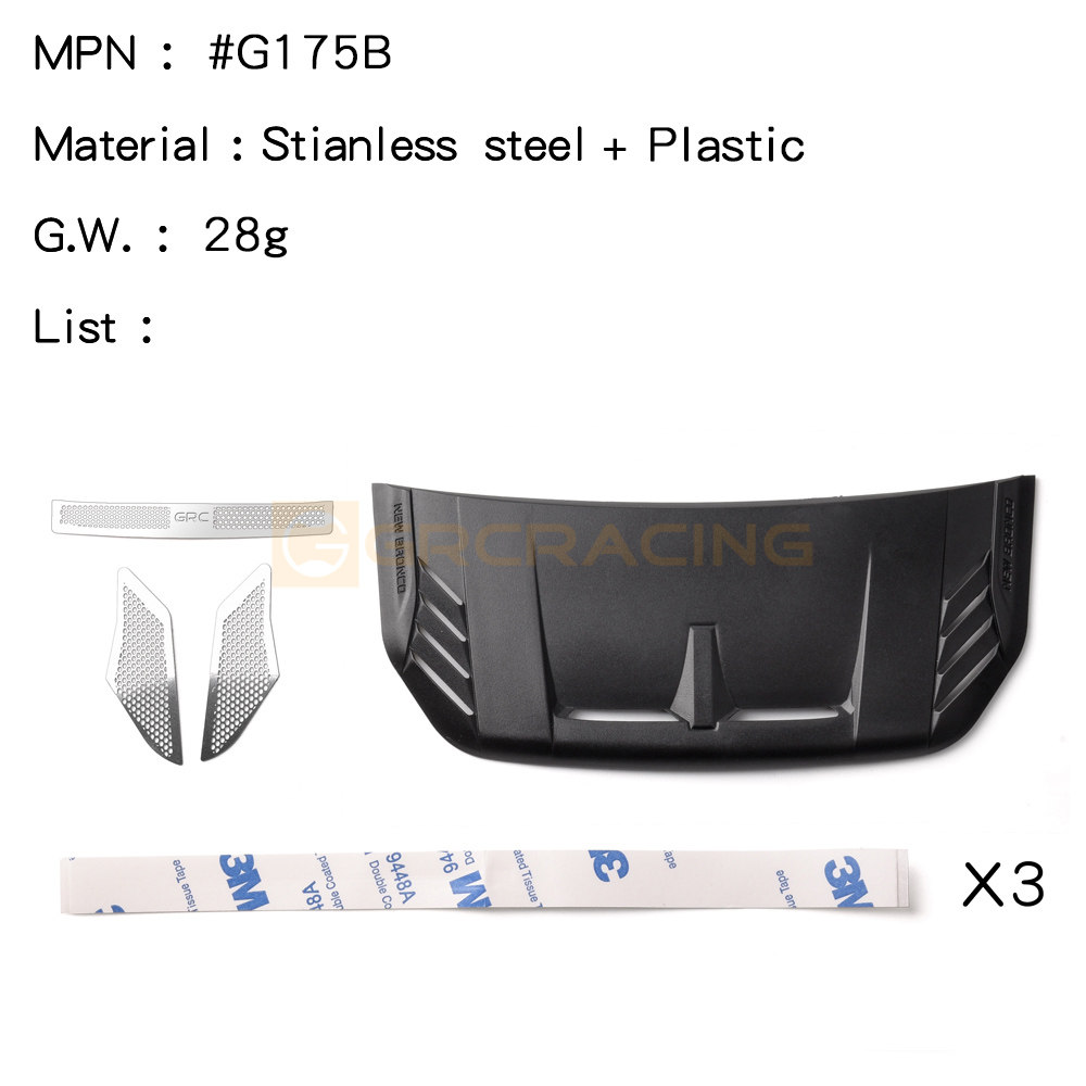 GRC TRX4 새로운 BRONCO 후드 가드 B 스타일 그릴 장식 C 스타일 랩터 후드  G175B|C