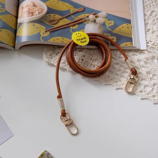 纯手工绑制皮艺配件真皮牛皮圆绳包带单肩斜挎手工布艺包包配件