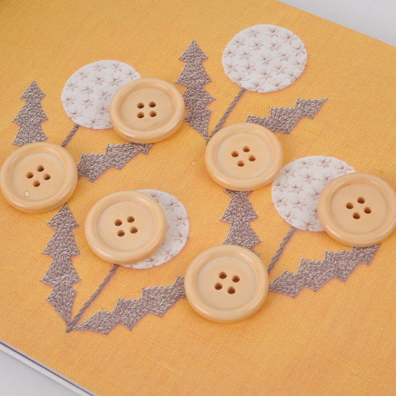 절묘한 DIY 가방 의류 장식 네 눈 로그 버클 수입 접착제없는 탄성 면화