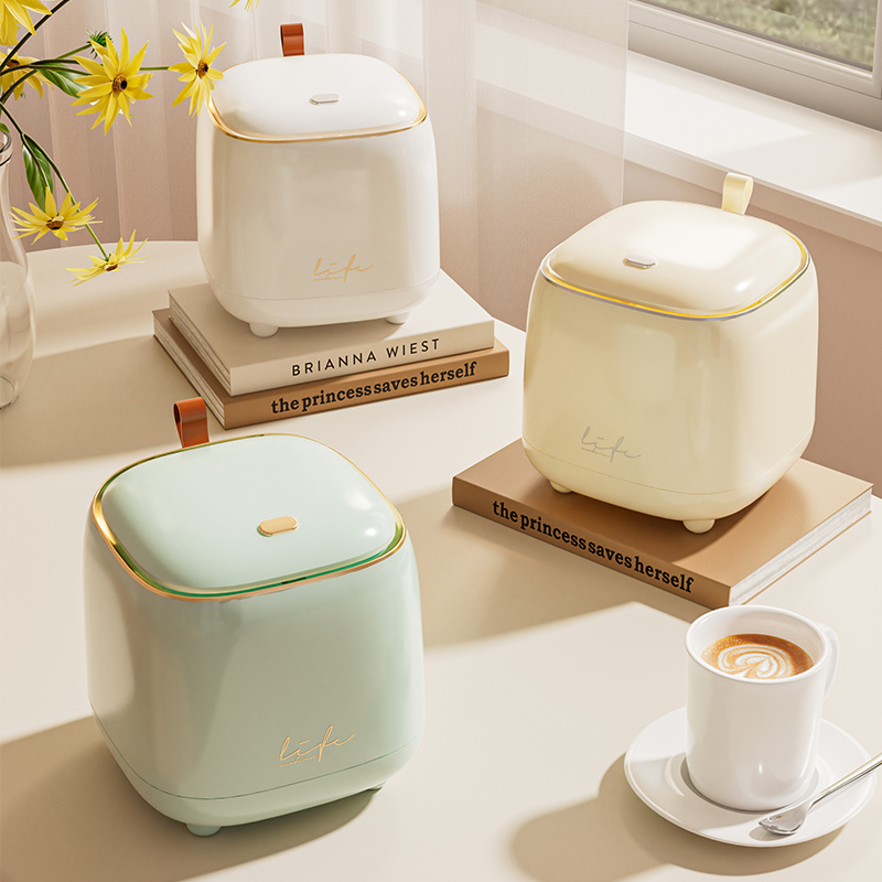 桌面垃圾桶高颜值家用轻奢带盖