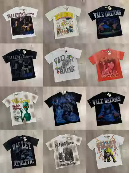Vale Forever Gridiron Bling Tee Rhinestone Patchwork Trendy Brand Washed Vintage Short-Sleeve T-Shirt
