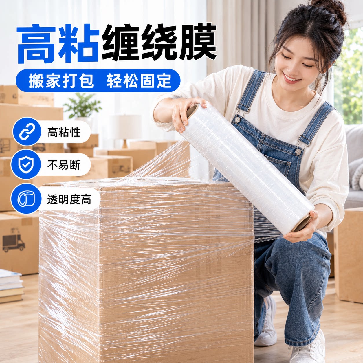搬家缠绕膜家具沙发厨具打包神器图片