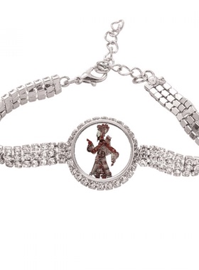 皮影戏男人走路头像 手链手镯镶嵌钻首饰饰品礼物