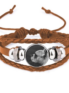 狗宠物动物灰色图片 手链腕带皮革首饰装饰品