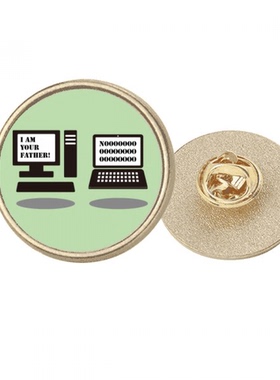 电脑老旧笔记本表态 金色金属饰钉胸针徽章