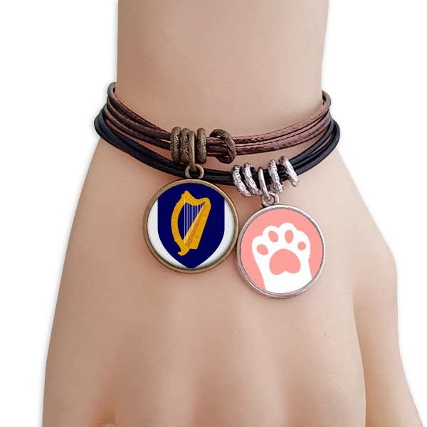 爱尔兰欧洲国徽黑棕手链对饰品猫咪礼物礼品