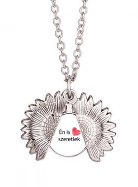 匈牙利语言爱情文字 向日葵项链吊坠时尚饰品