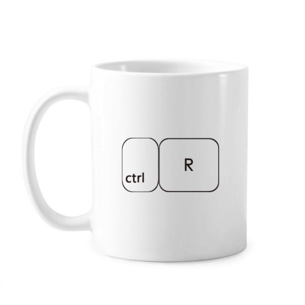 键盘符号ctrl R 陶瓷杯白色马克杯牛奶杯水杯