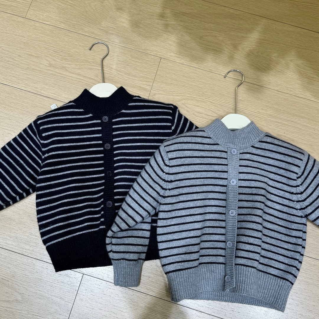 男童双层加厚条纹毛衣