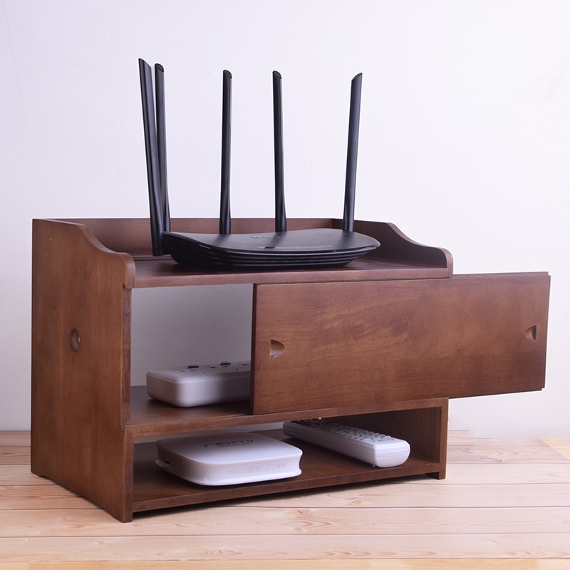实木无线wifi路由器猫排插盒子