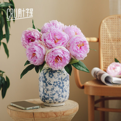 高档芍药仿真花高级感逼真花束