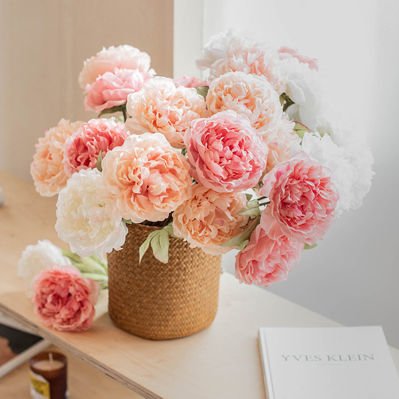 牡丹花仿真花客厅摆件饱满逼真
