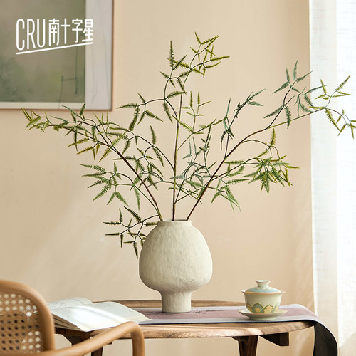 南十字星 新中式芒萁仿真绿植桌面插花摆件高级感假花仿真花摆设