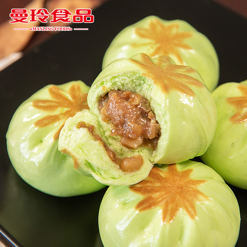 曼玲荠菜叉烧包生煎包早餐半成品加热即食儿童营养港式早点鲜肉包
