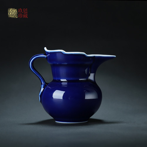 功夫茶具配件均杯霁蓝陶瓷分茶器