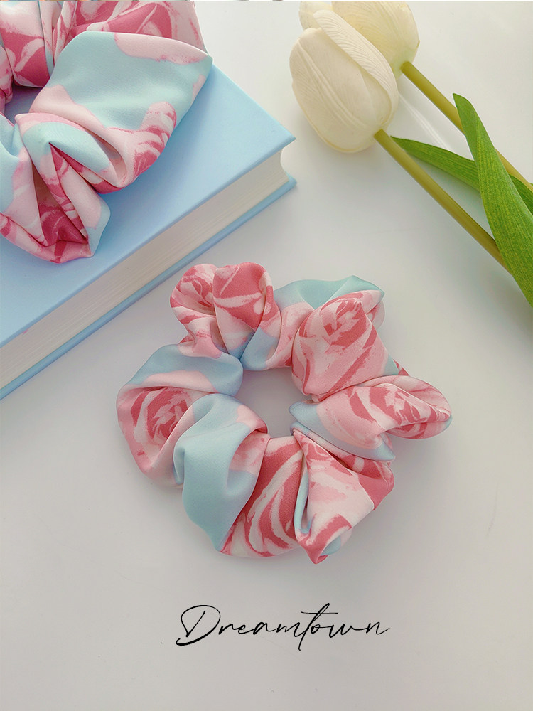 Dreamtown/无尽之夏 明媚温柔蓝粉配色手作发圈 工作室自制发绳,饰品/流行首饰/时尚饰品新,发饰,淘宝优惠券,粉丝福利购,淘宝优惠卷