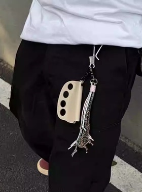 原创皮革指虎火机套绕线扣cleanfit钥匙扣质感包包挂件配饰轻奢潮