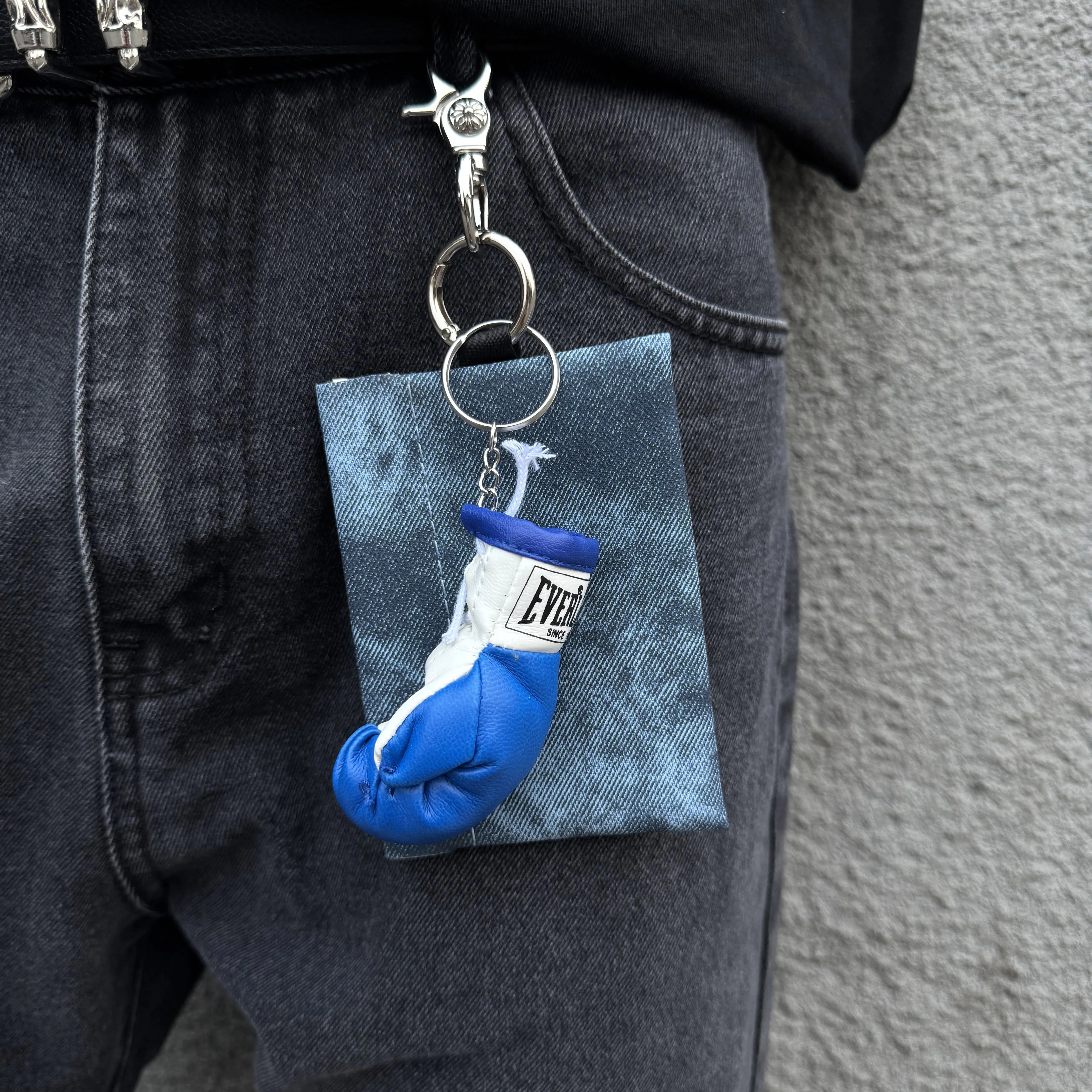 蓝染牛仔小包便携身份证卡包收纳钥匙扣挂件小众时尚包挂腰间挂饰