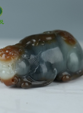 和田玉貔貅手把件男款