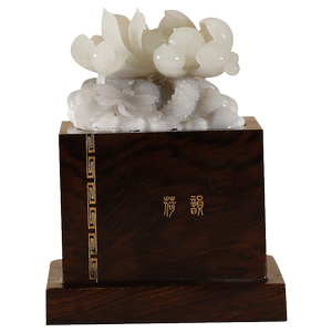 玉说和田玉荷花摆件蜻蜓亭亭玉立荷韵客厅办公室桌面书房玉石摆设