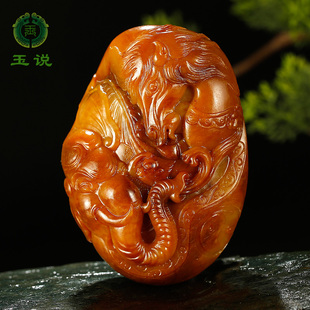 玉说和田玉大象马猴手把件男款马上封侯拜相玉把玩件附证书WY