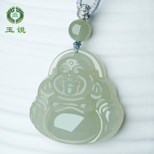 玉说和田玉晴水佛公吊坠玉器挂件