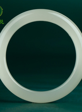 和田玉手镯女款冰晴水青白玉镯子