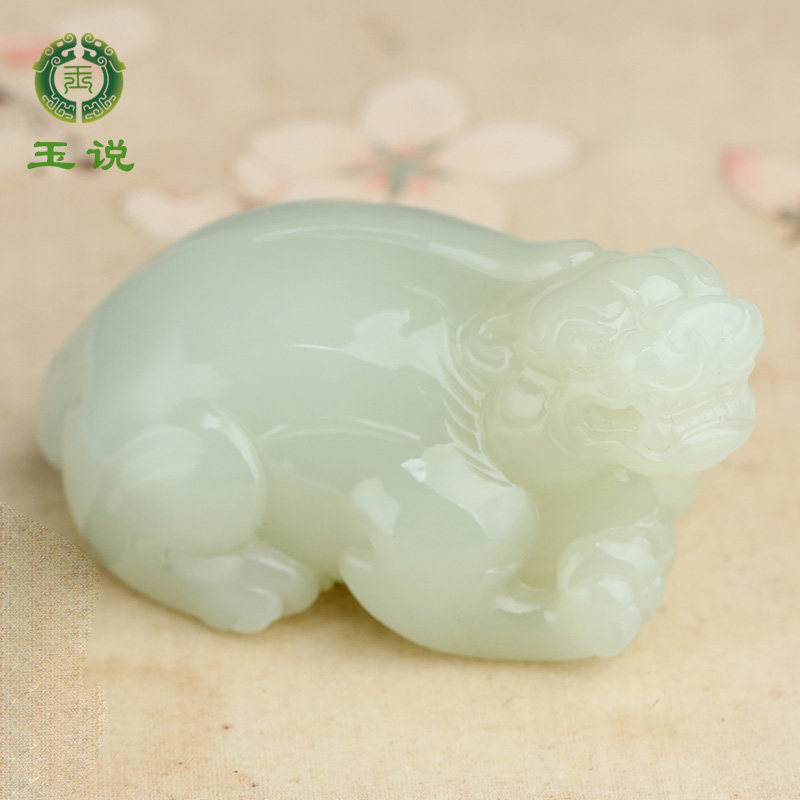 玉说和田玉貔貅手把件男款玉石把玩件青白玉仿古瑞兽皮休玉手饰GX