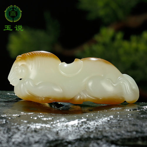 和田玉生肖马吊坠男款