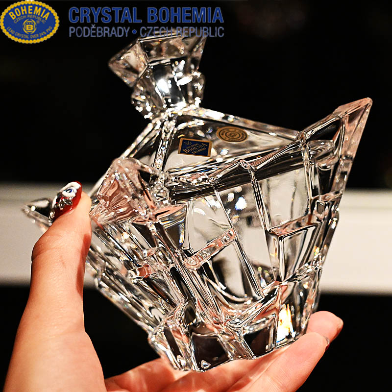 捷克进口BOHEMIA水晶带盖储物罐