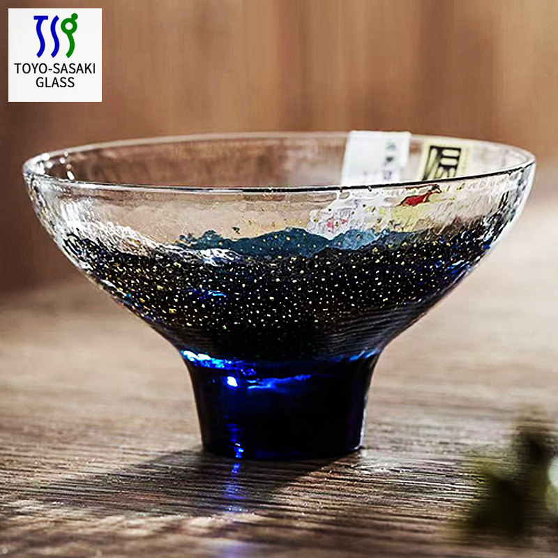 日本佐佐木进口玻璃手工小花茶杯一口云吞烈酒白酒杯清酒杯子套装