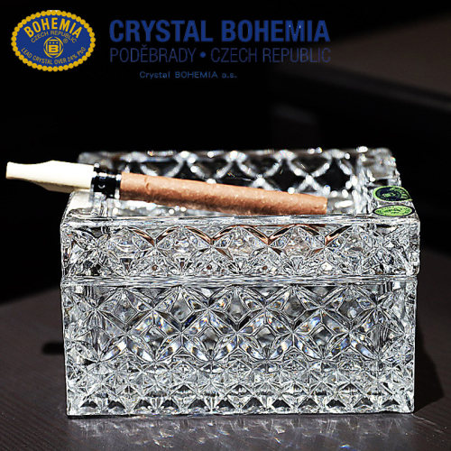 BOHEMIA烟灰缸捷克进口水晶双层