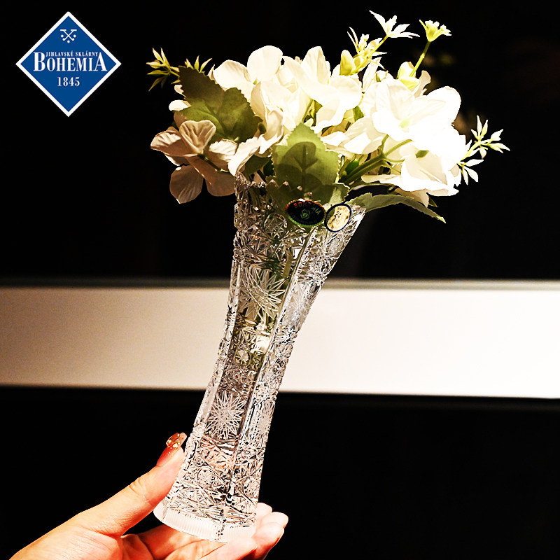 捷克进口BOHEMIA水晶玻璃手工车刻电脑桌床头柜迷你小号花瓶摆件,家居饰品,花瓶,淘宝优惠券,粉丝福利购,淘宝优惠卷