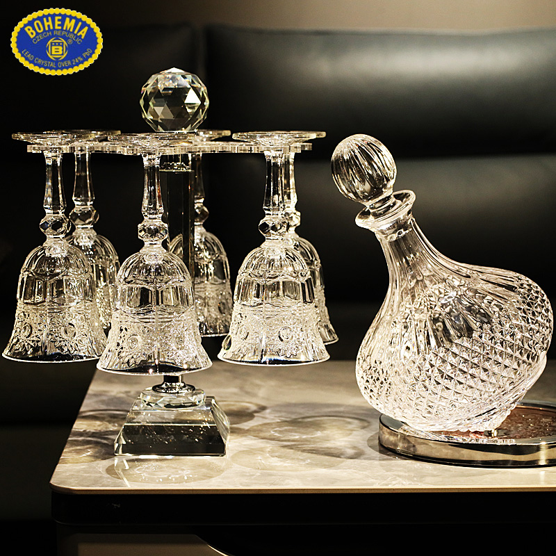 捷克BOHEMIA进口水晶欧式玻璃高脚杯红葡萄酒杯子醒酒器家用套装