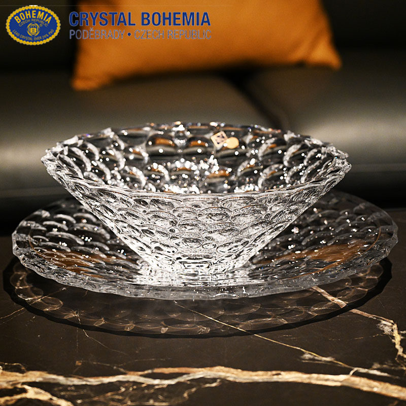 捷克进口BOHEMIA水晶玻璃水果盘