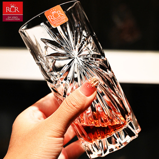 意大利进口水晶玻璃威士忌杯家用啤酒杯网红创意ins风酒吧酒具