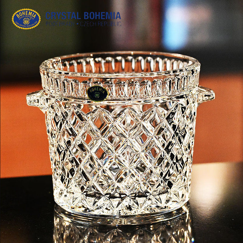 捷克BOHEMIA水晶玻璃小号花盆花卉植物绿萝花瓶栽创意室内花盆子