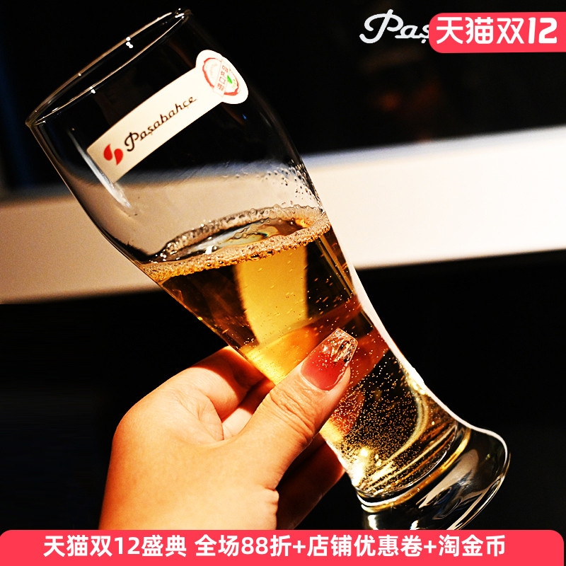 进口玻璃啤酒杯商用可乐杯子