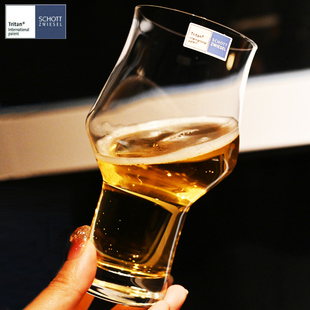 德国SCHOTT进口水晶玻璃大小麦精酿黑啤酒杯家用果汁杯可乐杯子