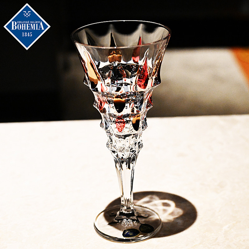 捷克进口BOHEMIA水晶玻璃红酒杯调酒起气泡香槟杯子对杯礼盒套装