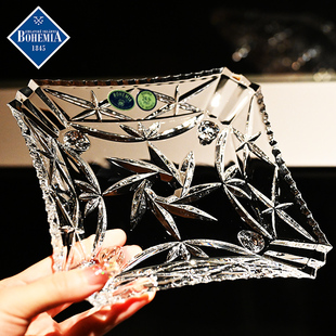 捷克进口BOHEMIA水晶玻璃欧式小果斗干果盆水果盘糖缸沙拉碗摆件