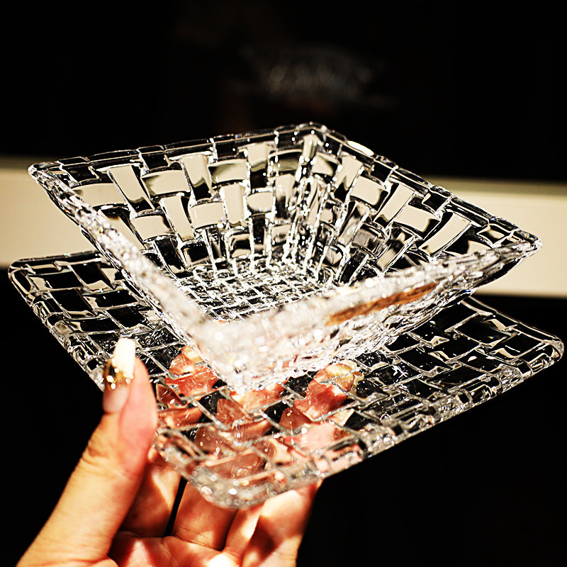 德国进口水晶玻璃水果盘果斗干果零食甜品寿司碟小沙拉蘸料碗套装