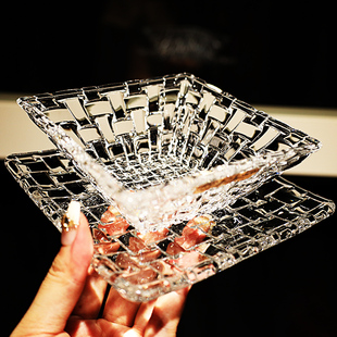 德国进口水晶玻璃水果盘果斗干果零食甜品寿司碟小沙拉蘸料碗套装